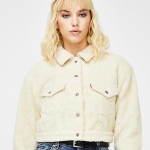 Levi's Cloud Cream Cropped Sherpa Jacket